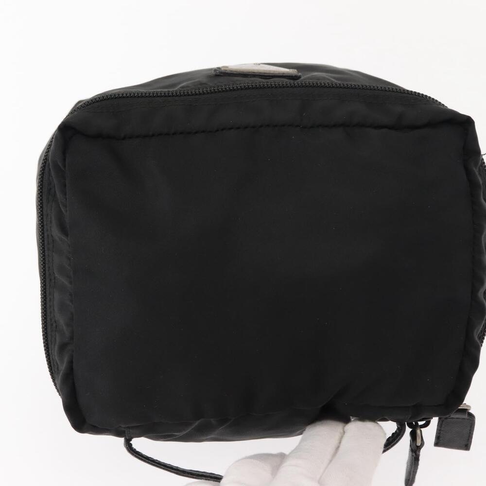 PRADA Vanity Bag Nylon Black Silver Auth bs30138 - Picture 6 of 16